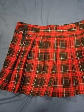 Vintage TRIPP NYC Red Plaid Miniskirt Size Large Goth Emo VTG Y2K